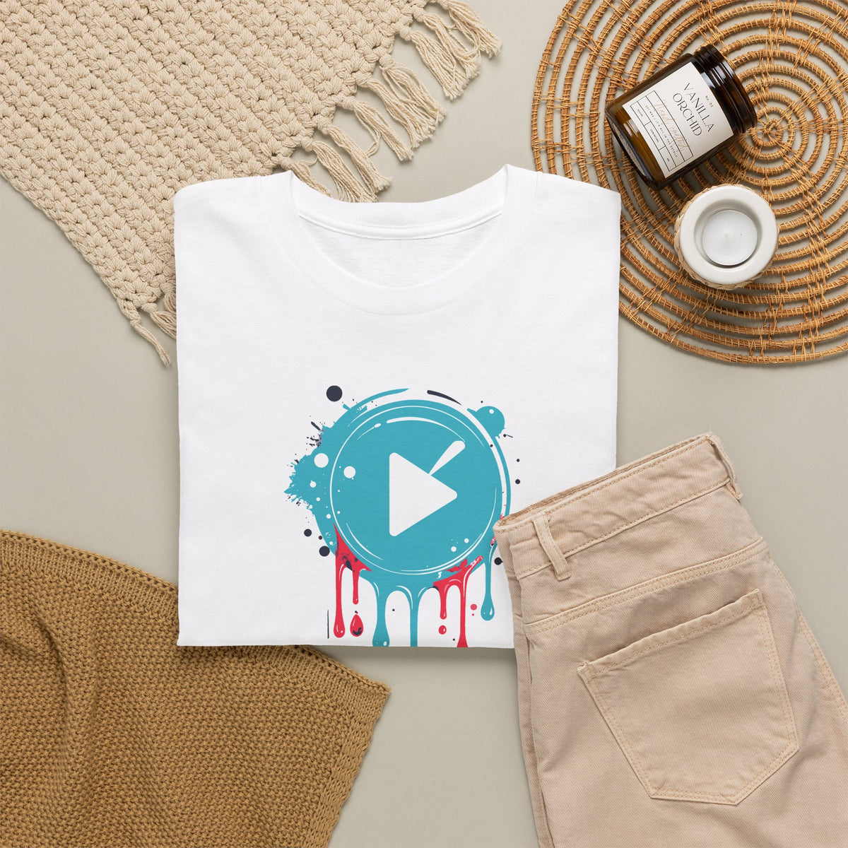 Play Button Paint Splash T-Shirt