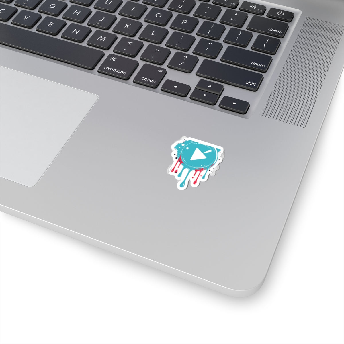 Colorful Dripping Play Button Kiss-Cut Sticker