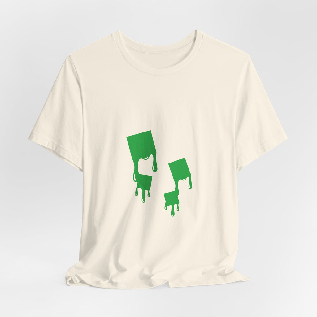 Green Melting Paint Drips Graphic T-Shirt