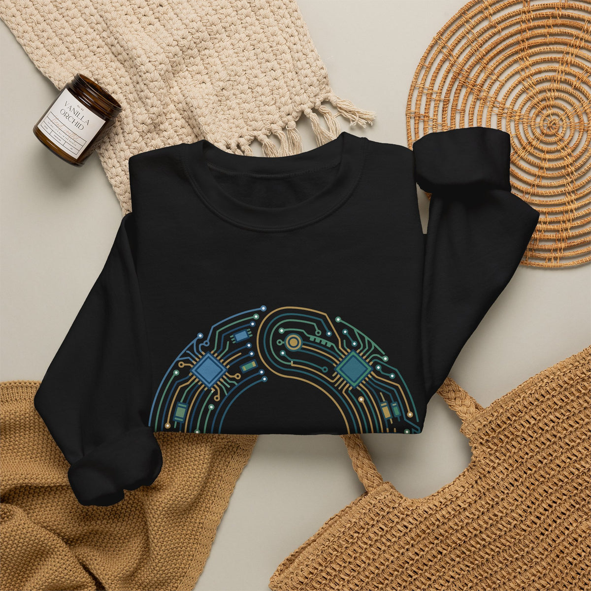 Geometric Circuit Ring Sweatshirt
