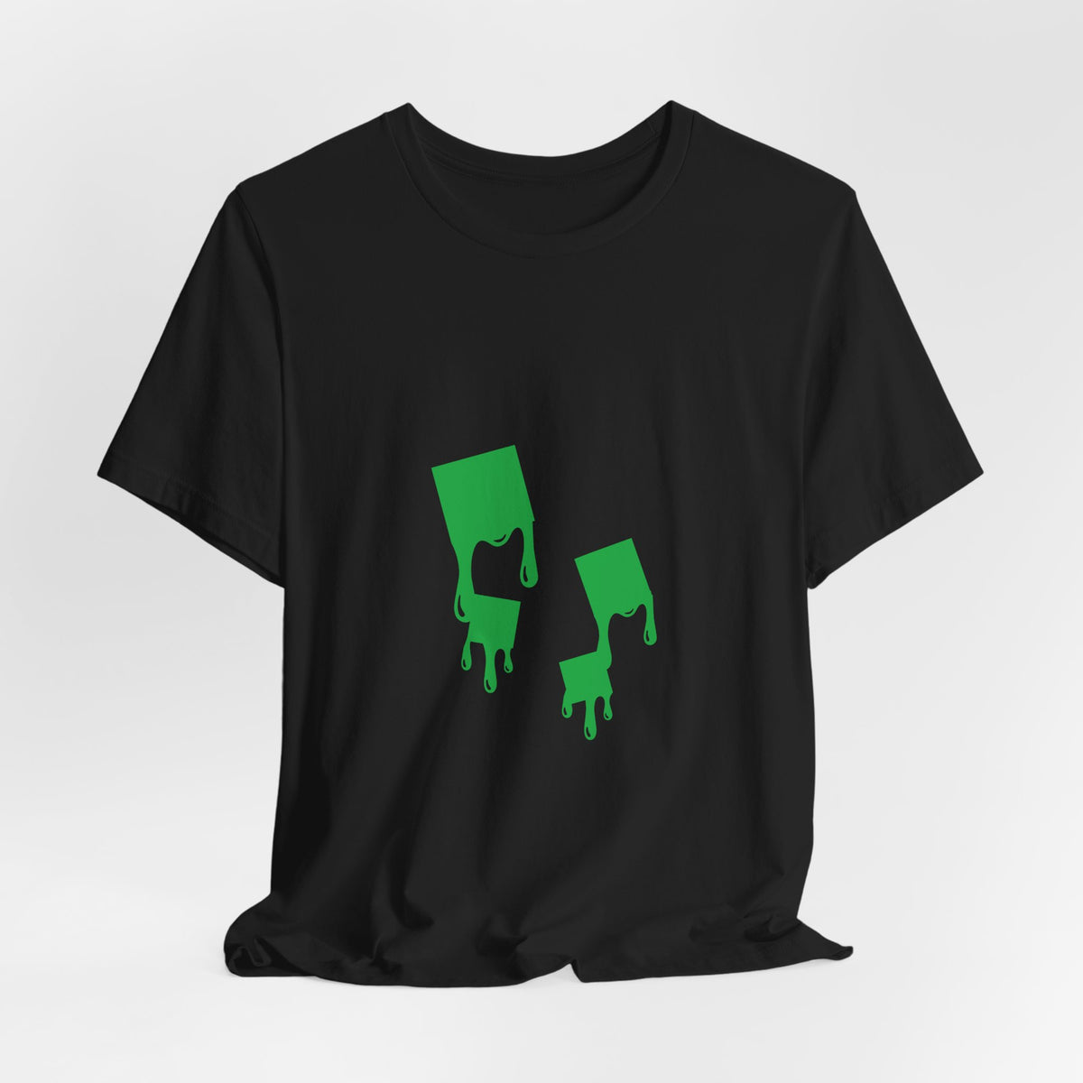 Green Melting Paint Drips Graphic T-Shirt