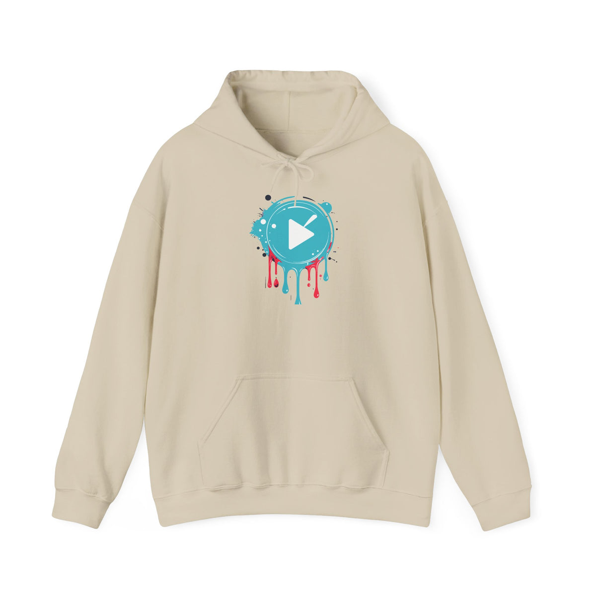 Colorful Dripping Play Button Hoodie