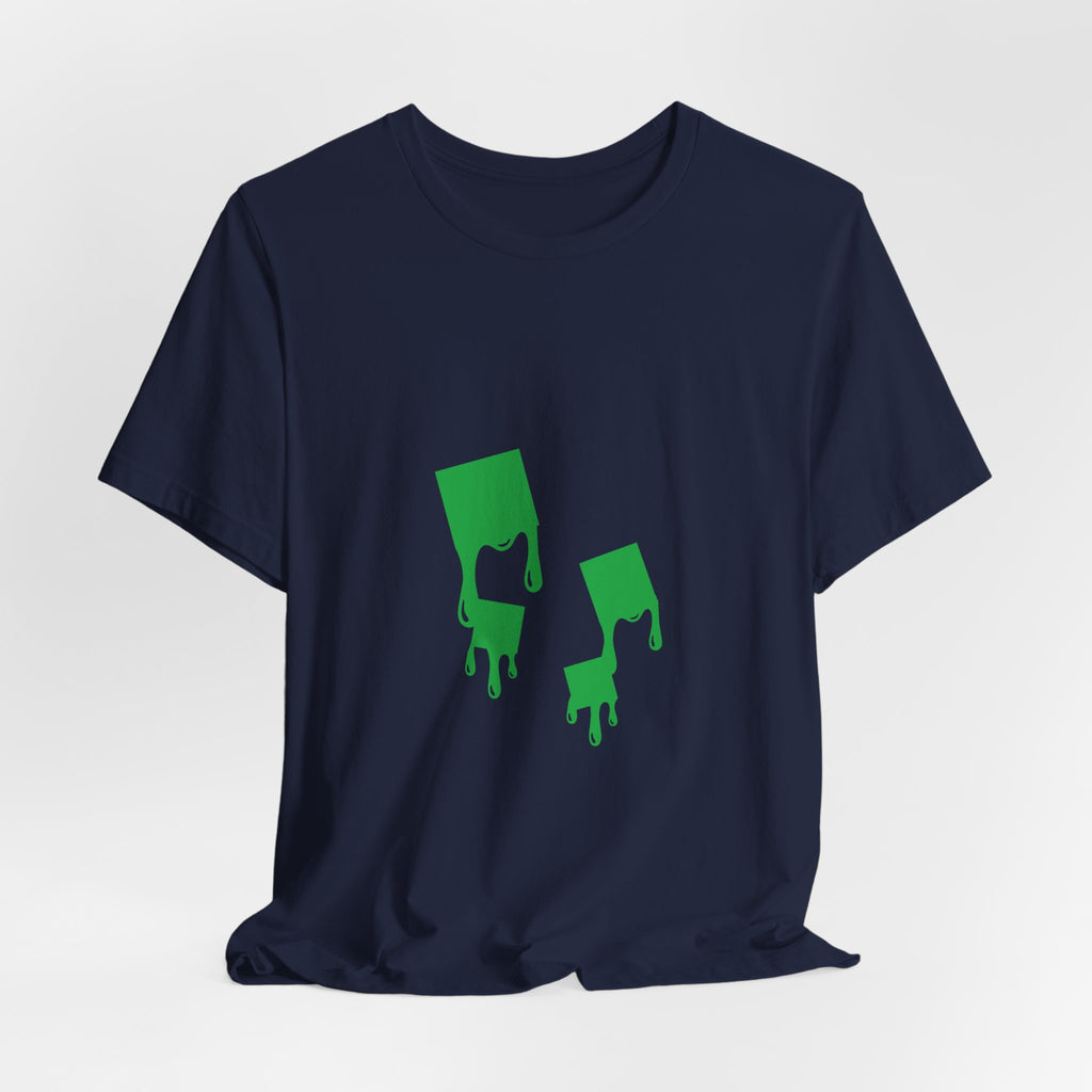 Green Melting Paint Drips Graphic T-Shirt