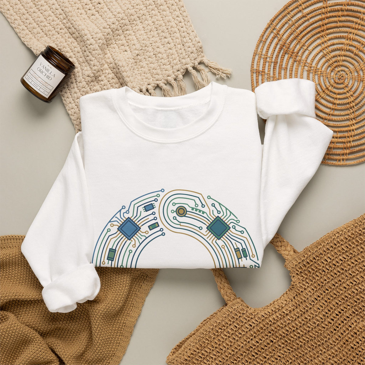 Geometric Circuit Ring Sweatshirt