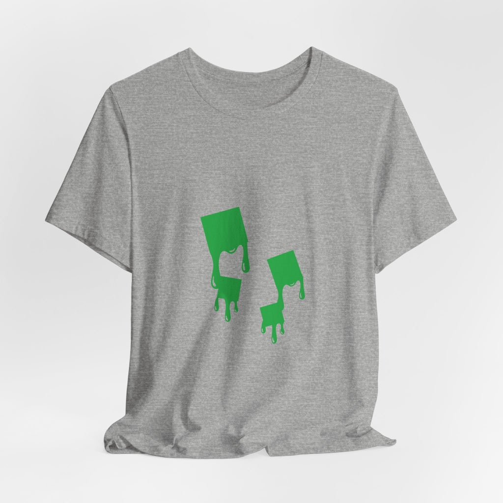 Green Melting Paint Drips Graphic T-Shirt