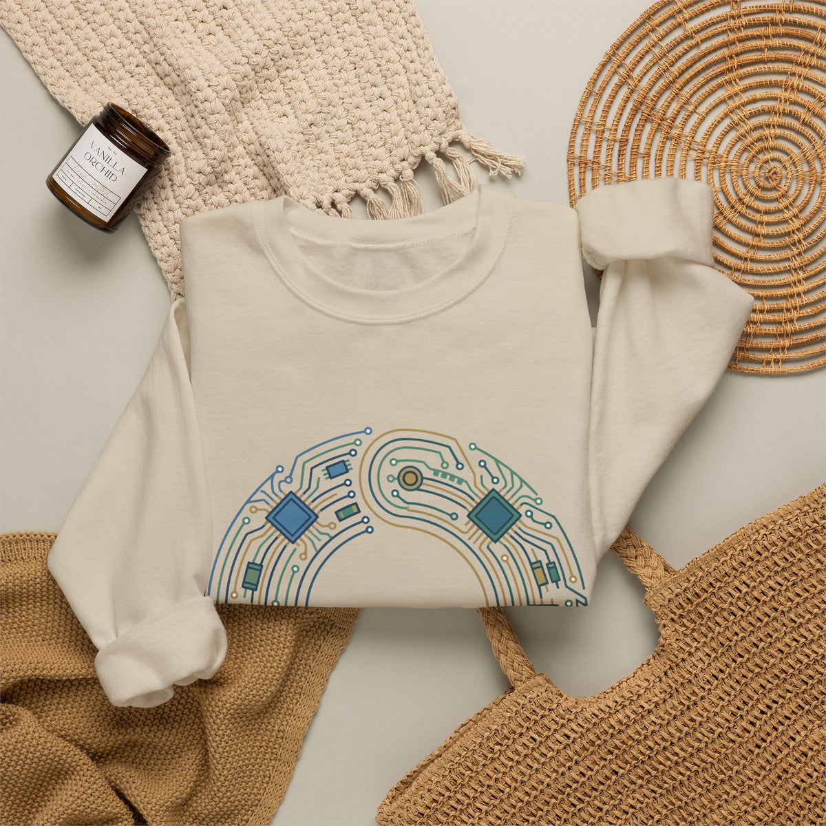 Geometric Circuit Ring Sweatshirt