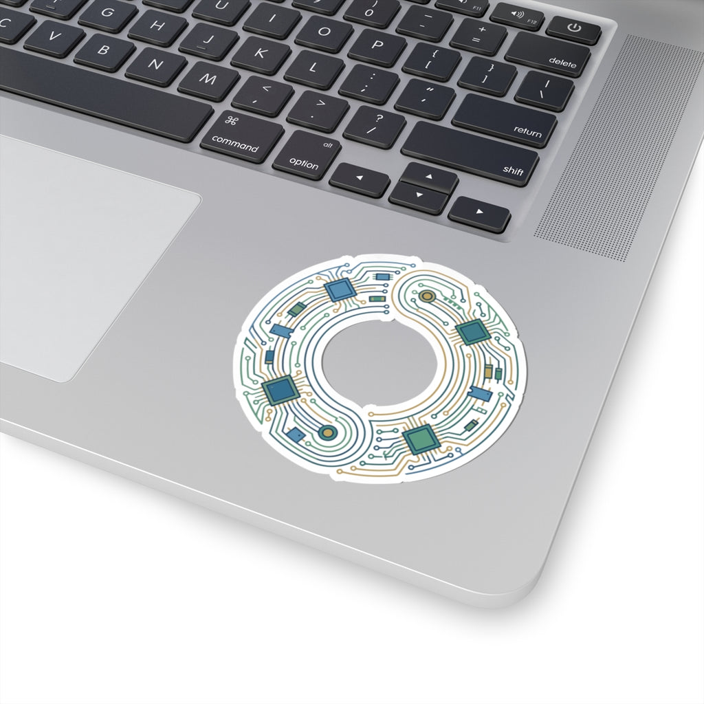 Tech Circuit Ring Kiss-Cut Sticker