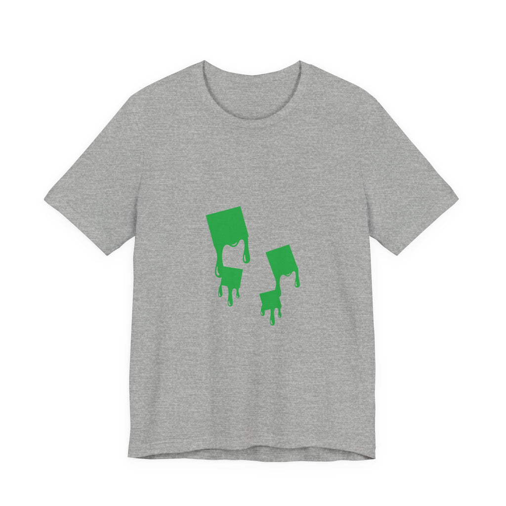 Green Melting Paint Drips Graphic T-Shirt