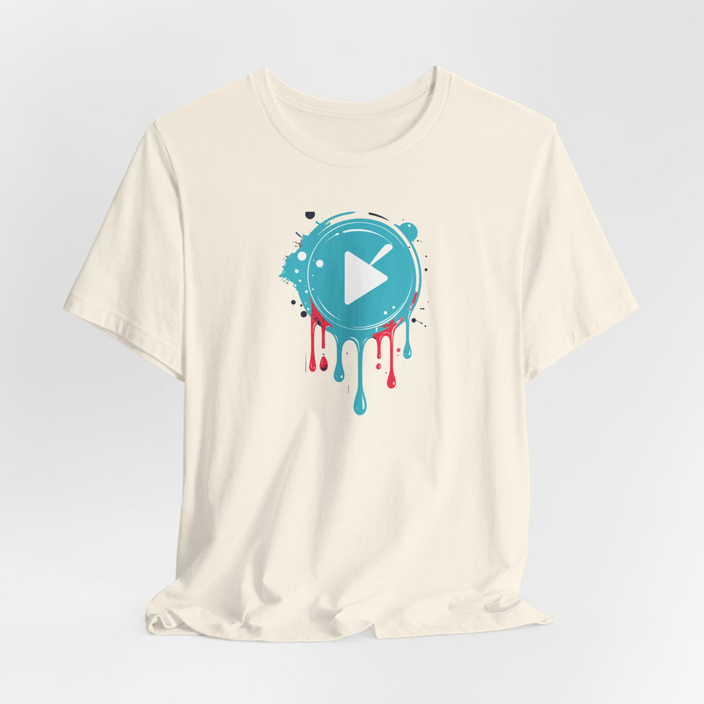 Play Button Paint Splash Graphic T-Shirt