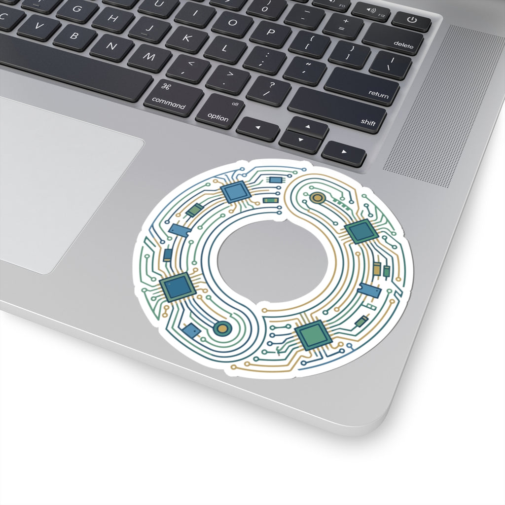 Tech Circuit Ring Kiss-Cut Sticker