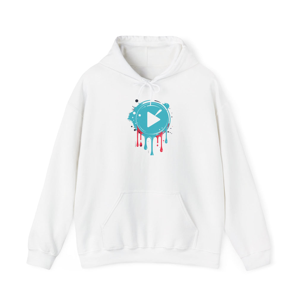 Colorful Dripping Play Button Hoodie