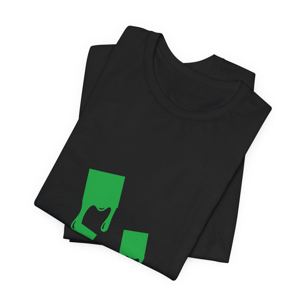Green Melting Paint Drips Graphic T-Shirt