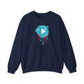 Colorful Play Button Paint Drip Crewneck Sweatshirt