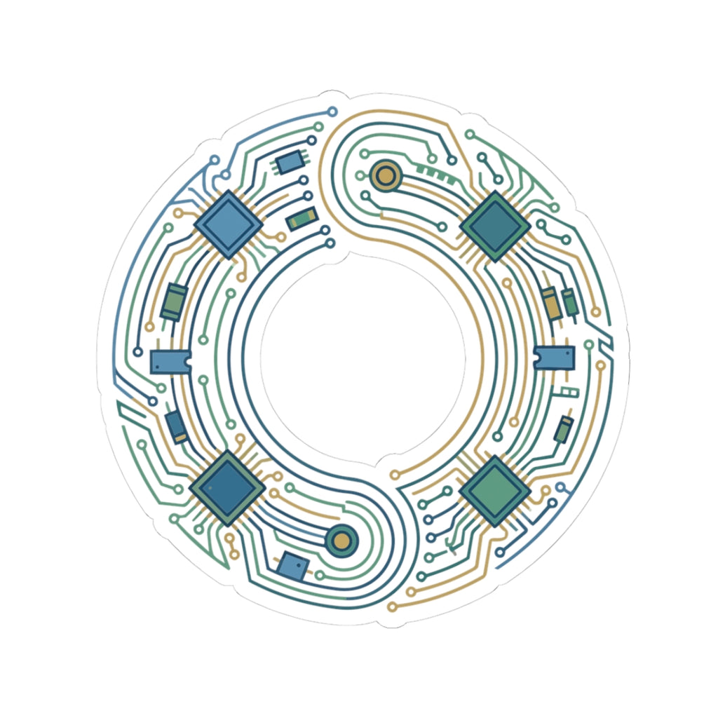 Tech Circuit Ring Kiss-Cut Sticker