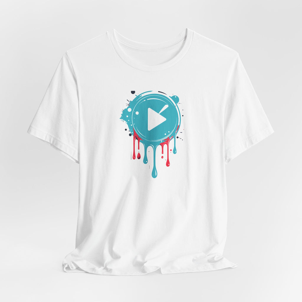 Play Button Paint Splash Graphic T-Shirt