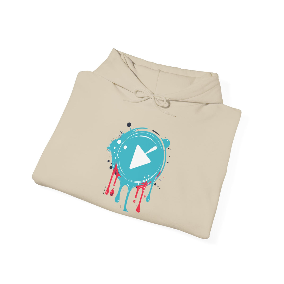 Colorful Dripping Play Button Hoodie