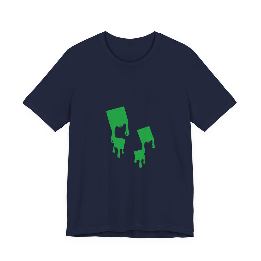 Green Melting Paint Drips Graphic T-Shirt
