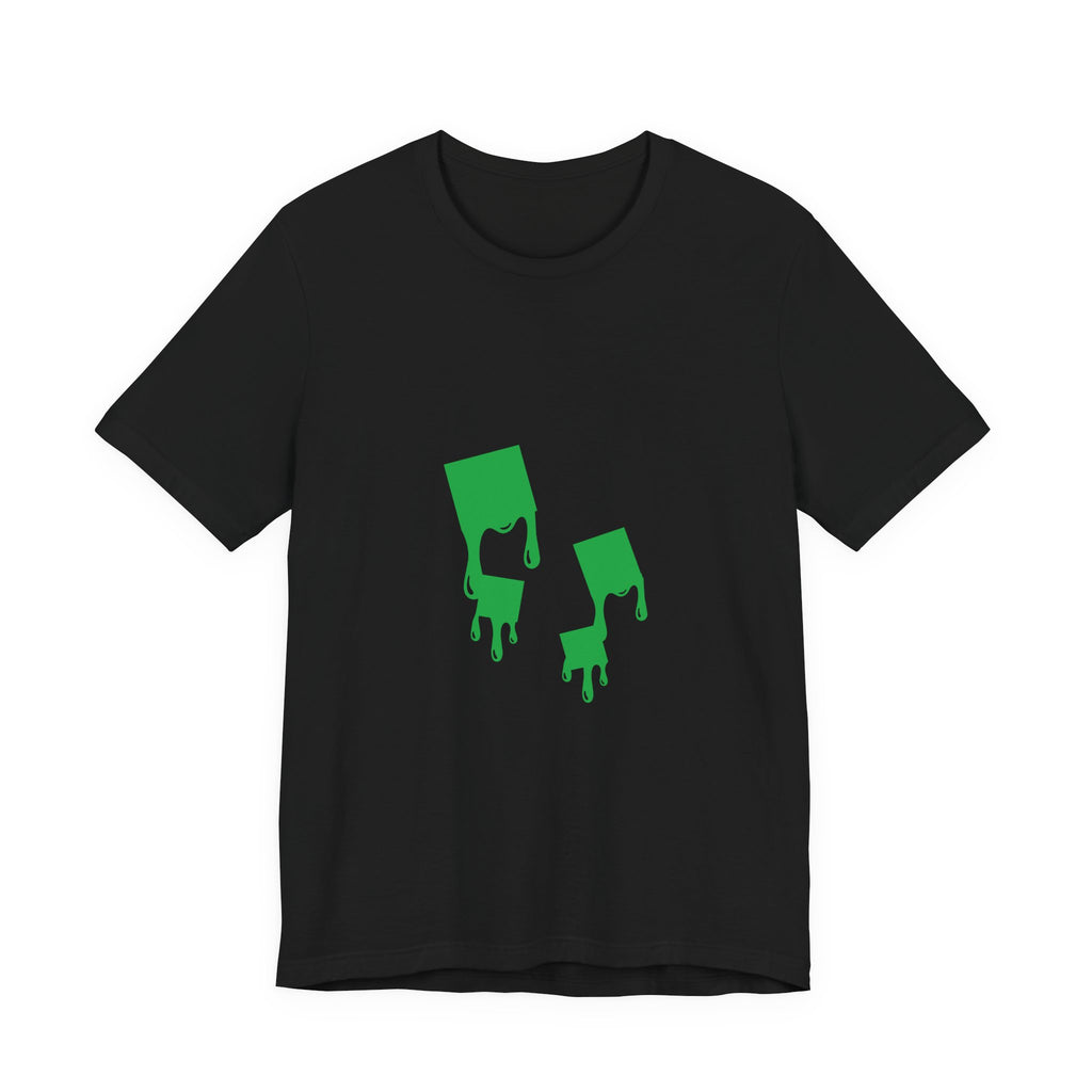 Green Melting Paint Drips Graphic T-Shirt